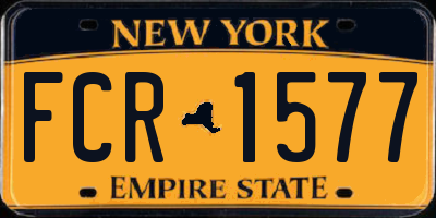 NY license plate FCR1577
