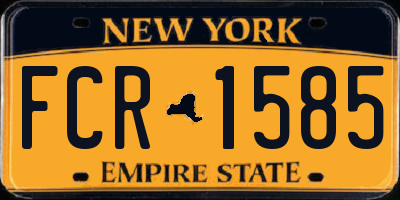 NY license plate FCR1585