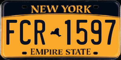 NY license plate FCR1597