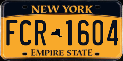 NY license plate FCR1604