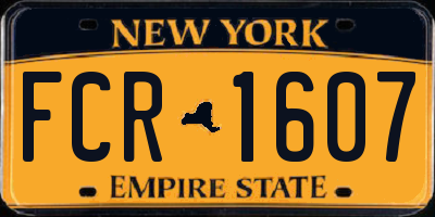 NY license plate FCR1607