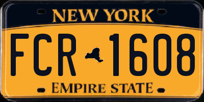 NY license plate FCR1608