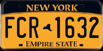 NY license plate FCR1632