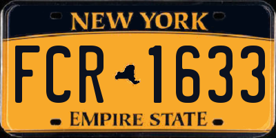 NY license plate FCR1633