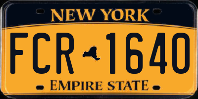 NY license plate FCR1640