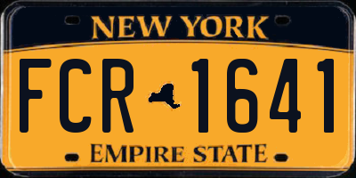 NY license plate FCR1641