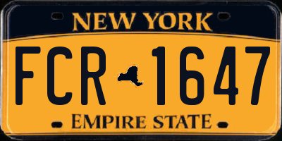 NY license plate FCR1647