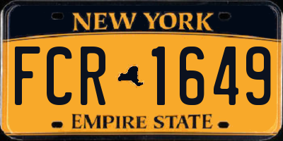 NY license plate FCR1649
