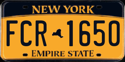 NY license plate FCR1650