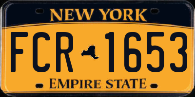 NY license plate FCR1653