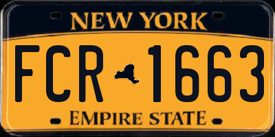 NY license plate FCR1663