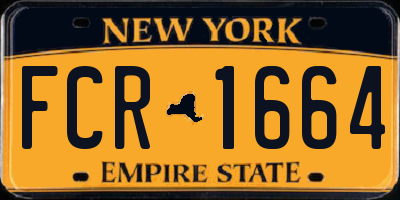 NY license plate FCR1664