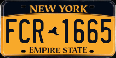 NY license plate FCR1665