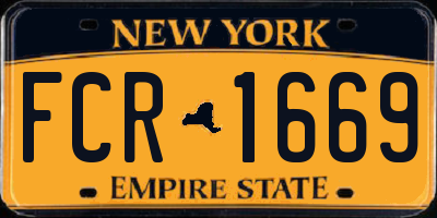 NY license plate FCR1669