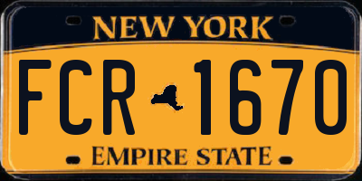 NY license plate FCR1670