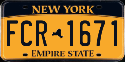 NY license plate FCR1671