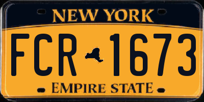 NY license plate FCR1673