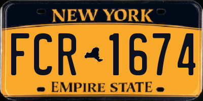 NY license plate FCR1674