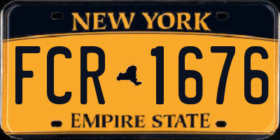 NY license plate FCR1676