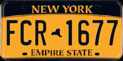 NY license plate FCR1677