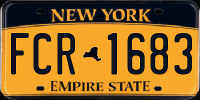 NY license plate FCR1683