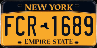 NY license plate FCR1689
