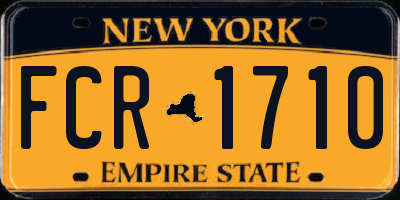 NY license plate FCR1710