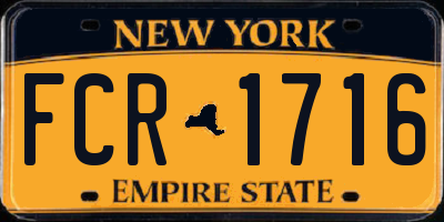 NY license plate FCR1716