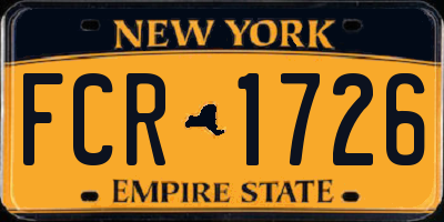 NY license plate FCR1726