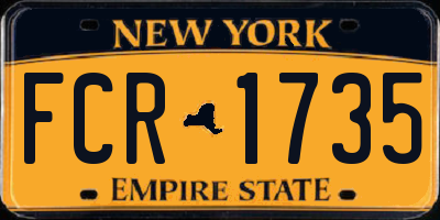 NY license plate FCR1735