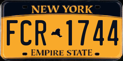 NY license plate FCR1744