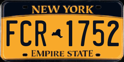 NY license plate FCR1752