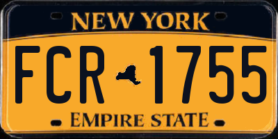 NY license plate FCR1755