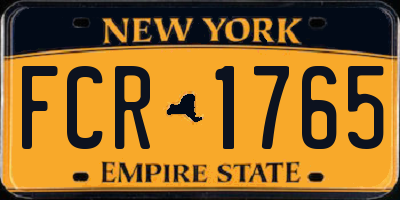 NY license plate FCR1765