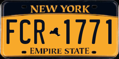 NY license plate FCR1771