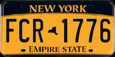 NY license plate FCR1776