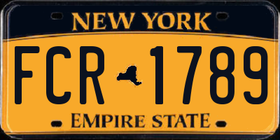 NY license plate FCR1789