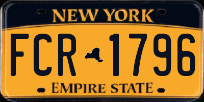 NY license plate FCR1796