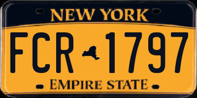 NY license plate FCR1797
