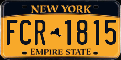 NY license plate FCR1815