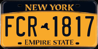 NY license plate FCR1817
