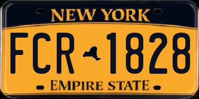 NY license plate FCR1828