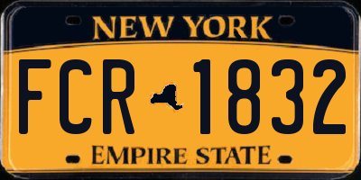 NY license plate FCR1832
