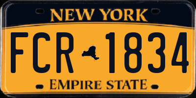 NY license plate FCR1834