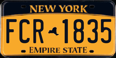 NY license plate FCR1835