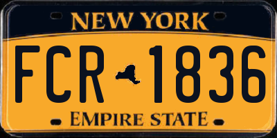 NY license plate FCR1836