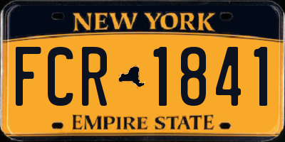 NY license plate FCR1841