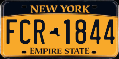 NY license plate FCR1844