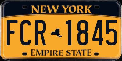 NY license plate FCR1845