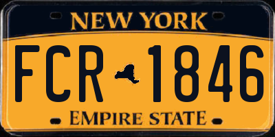 NY license plate FCR1846
